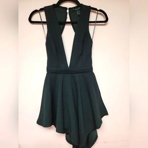 Asymmetrical V neck dress